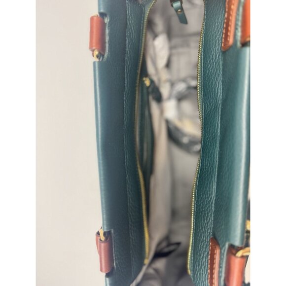 Isaac Mizrahi Emerald Green 100% Leather Handbag & Crossbody Bag - Picture 15 of 16